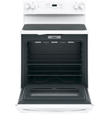 GE 30-in Smooth Surface 4 Elements 5.3-cu ft Self-Cleaning Freestanding Electric Range (White)