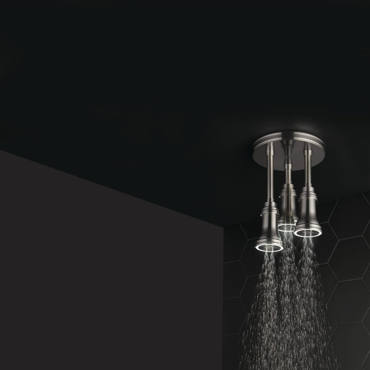Delta Universal Showering Components Stainless 1-Spray Pendant Rain Shower Head with LED Lights, 2.5 GPM (9.5 LPM)