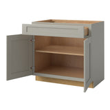 allen + roth Stonewall 36-in W x 34.5-in H x 24-in D Stone 1-Drawer Base Fully Assembled Cabinet (Flat Panel Shaker Style)