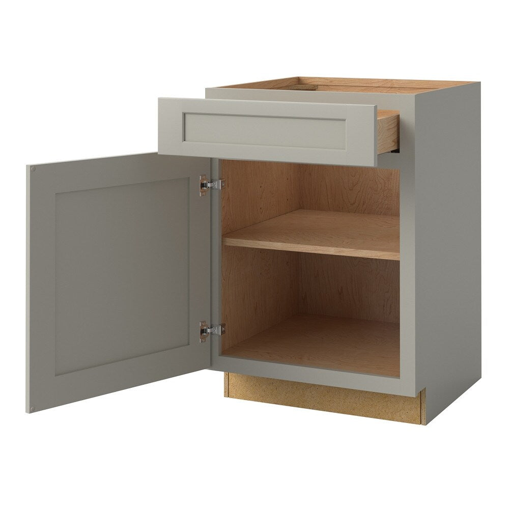 allen + roth Stonewall 21-in W x 34.5-in H x 24-in D Stone 1-Drawer Base Fully Assembled Cabinet (Flat Panel Shaker Style)