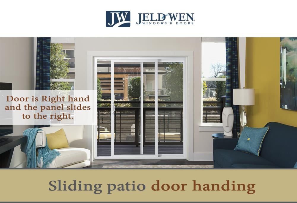 JELD-WEN 72-in x 80-in Vinyl Sliding, Left-hand sliding – feature callout