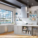 allen + roth Stonewall 24-in W x 34.5-in H x 24-in D Stone 3-Drawer Base Fully Assembled Cabinet (Flat Panel Style)