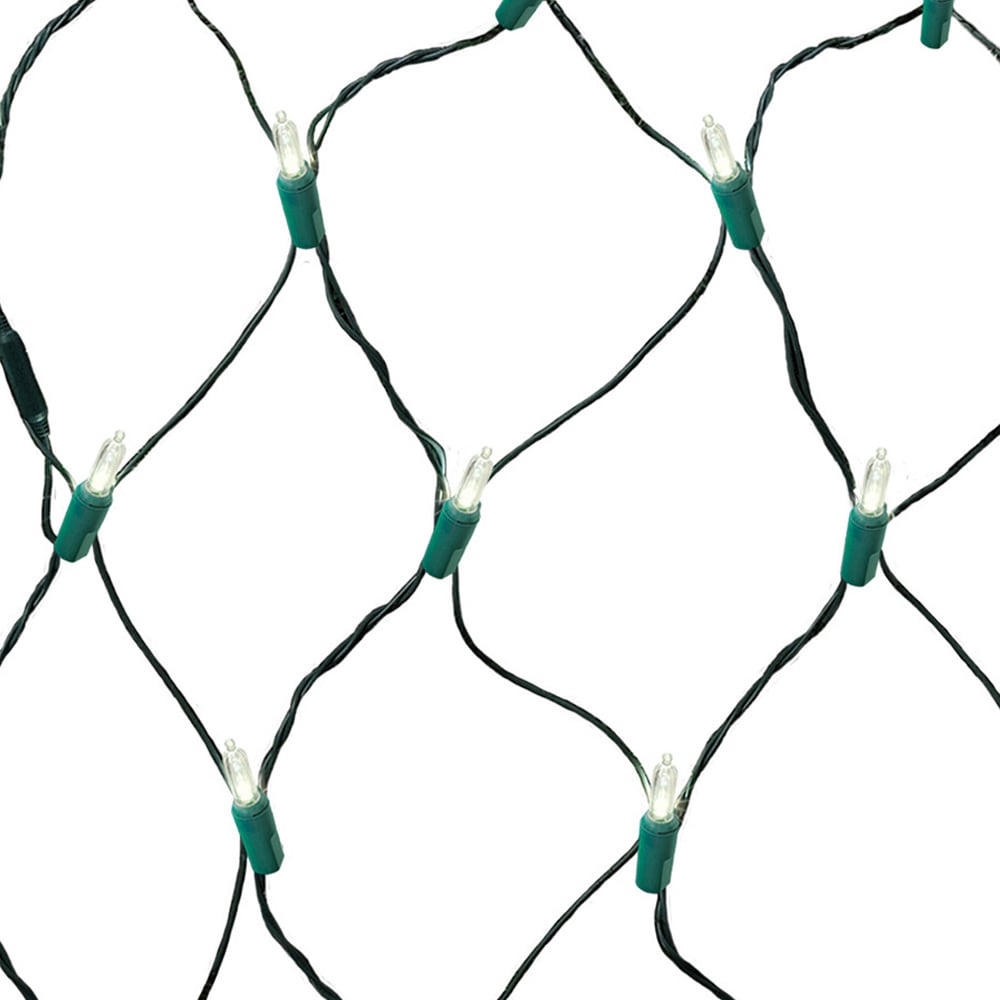 GE StayBright 6-ft x 8-ft Warm White LED Mini Net Christmas Lights, 300-Count, Plug-In