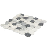 Satori 10-Pack Mixed Carrara Nero 12-in x 12-in Honed Natural Stone Pebble Marble Look Floor and Wall Tile