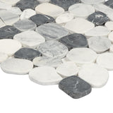 Satori 10-Pack Mixed Carrara Nero 12-in x 12-in Honed Natural Stone Pebble Marble Look Floor and Wall Tile