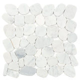 Satori 10-Pack Mixed White Marble 12-in x 12-in Honed Natural Stone Pebble Mosaic Floor and Wall Tile