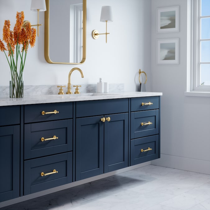 Sumner Street Home Hardware Minted 4-in (102mm) Center to Center Satin Brass Cylindrical Bar Drawer Pull