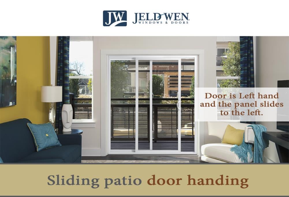 JELD-WEN 72-in x 80-in Vinyl Sliding, Right-hand sliding – feature callout