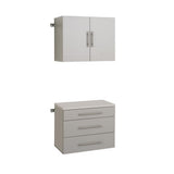 Prepac HangUps 30-in W x 72-in H Wood Composite Light Gray Wall-mount Utility Storage Cabinet