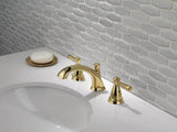 Delta Bayside Polished Brass 2-Handle Widespread WaterSense Bathroom Sink Faucet with Drain