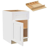 Home Decorators Collection Grayson 21 in. W x 24 in. D x 34.5 in. H Assembled Plywood Base Kitchen Cabinet in Pacific White with Cutlery LH