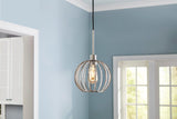 Portfolio Brushed Nickel Transitional Cylinder Pendant Light