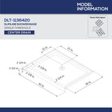 Jacuzzi 36 in. x 42 in. Center Drain 6 in. Shower Base in White