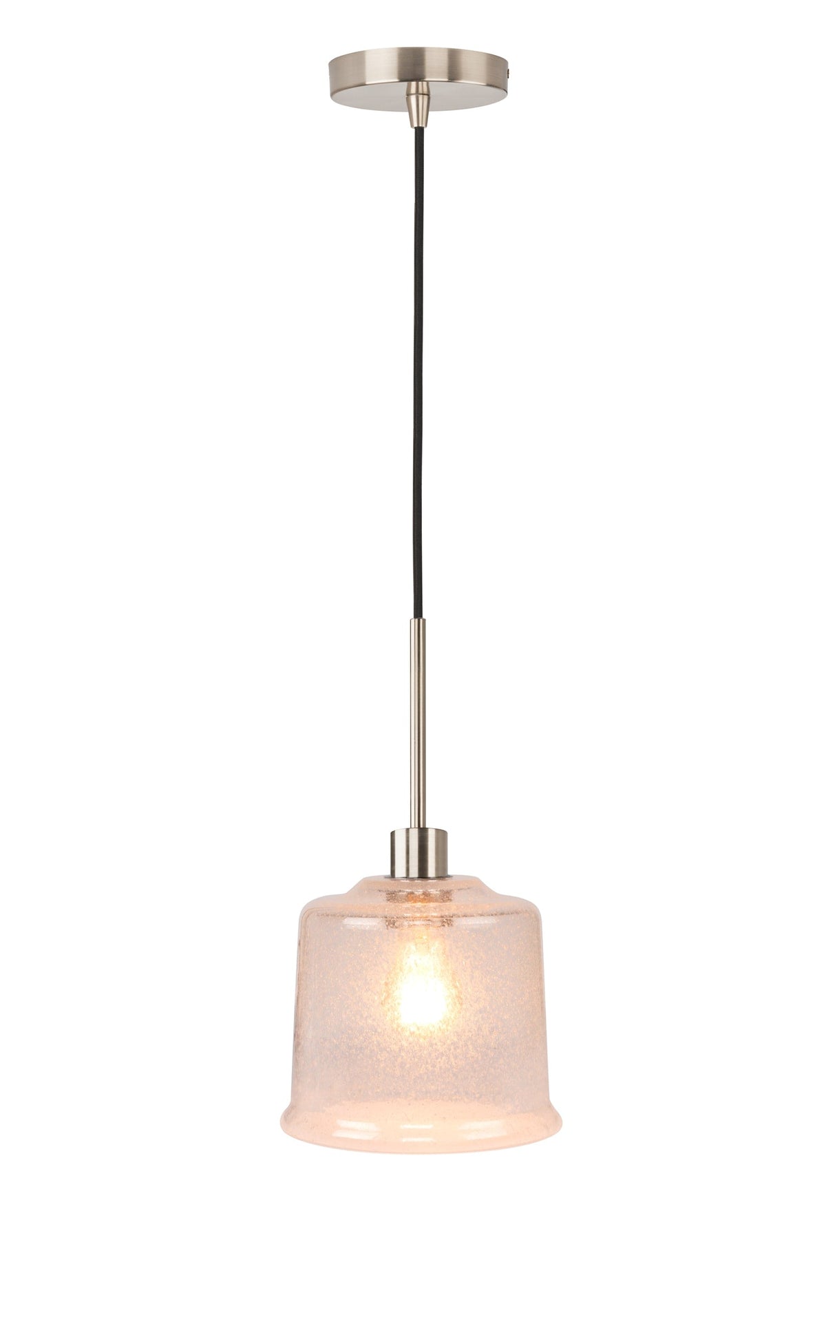 Portfolio Brushed Nickel Transitional Cylinder Pendant Light
