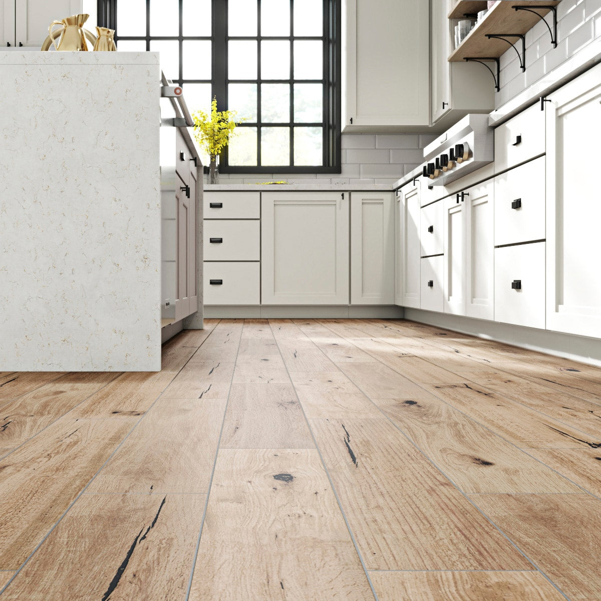American Olean Woodstory Natural Oak 6-in x 36-in Porcelain Wood Look Tile (Actual: 35.43-in x 5.87-in)