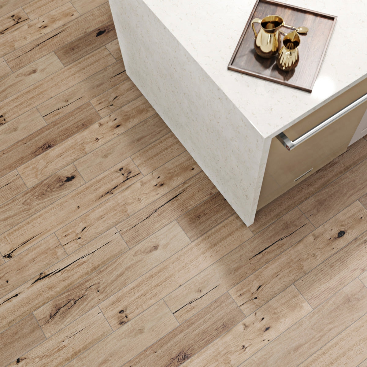 American Olean Woodstory Natural Oak 6-in x 36-in Porcelain Wood Look Tile (Actual: 35.43-in x 5.87-in)