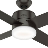 Hunter Advocate 54-in Noble Bronze Indoor Smart Ceiling Fan with Integrated LED Light, Wi‑Fi/DC Motor, Remote (4-Blade)