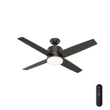 Hunter Advocate 54-in Noble Bronze Indoor Smart Ceiling Fan with Integrated LED Light, Wi‑Fi/DC Motor, Remote (4-Blade)