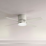 Hunter Advocate 54-in Matte Nickel Indoor Smart Ceiling Fan with Integrated LED Light & Remote, Wi‑Fi SIMPLEconnect, DC Motor (4-Blade)