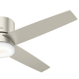 Hunter Advocate 54-in Matte Nickel Indoor Smart Ceiling Fan with Integrated LED Light & Remote, Wi‑Fi SIMPLEconnect, DC Motor (4-Blade)