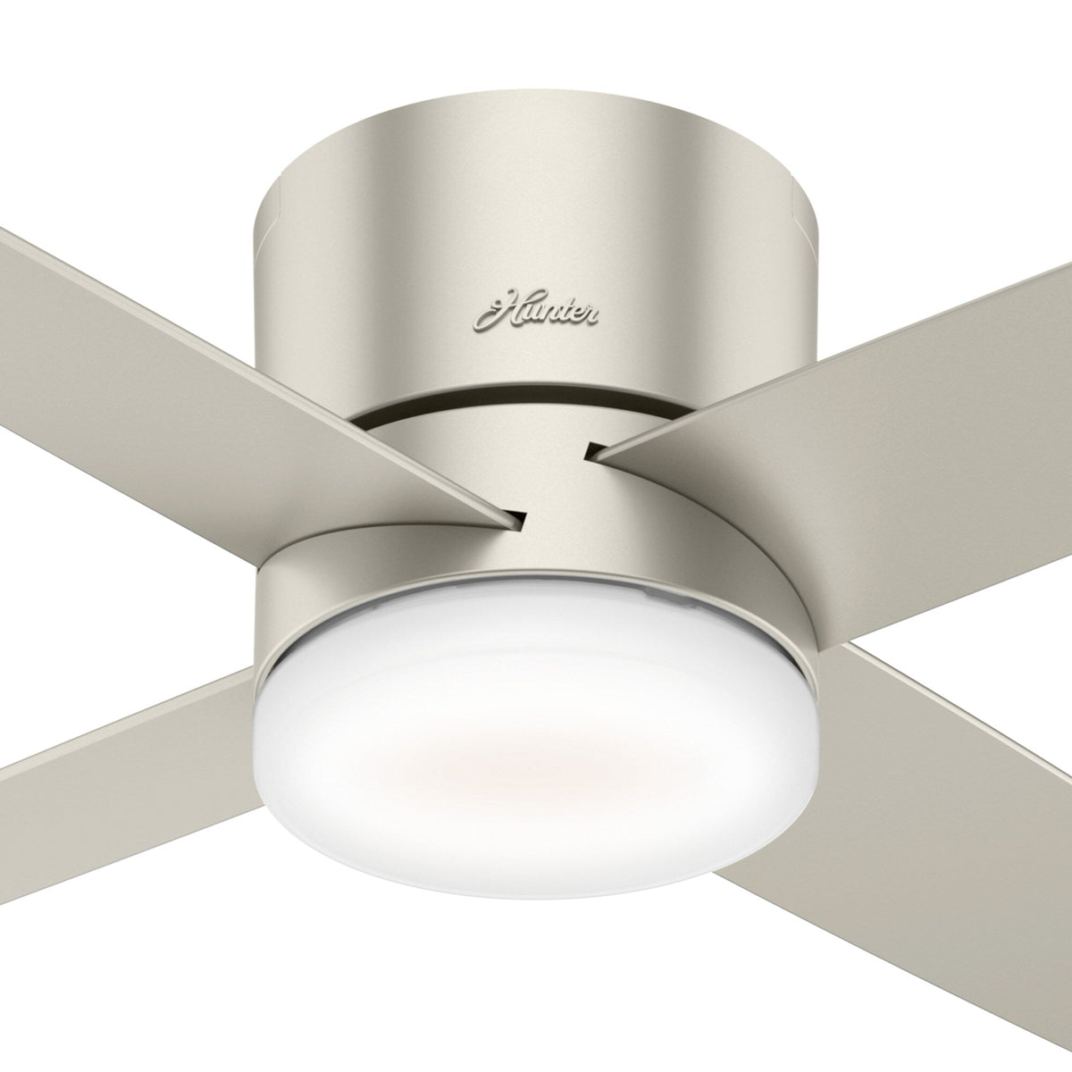 Hunter Advocate 54-in Matte Nickel Indoor Smart Ceiling Fan with Integrated LED Light & Remote, Wi‑Fi SIMPLEconnect, DC Motor (4-Blade)