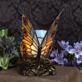 Quoizel 9-in Butterfly Tiffany-Style Table Lamp, Architectural Bronze (Model TF6599R)