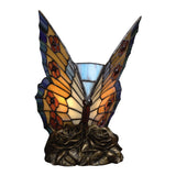 Quoizel 9-in Butterfly Tiffany-Style Table Lamp, Architectural Bronze (Model TF6599R)