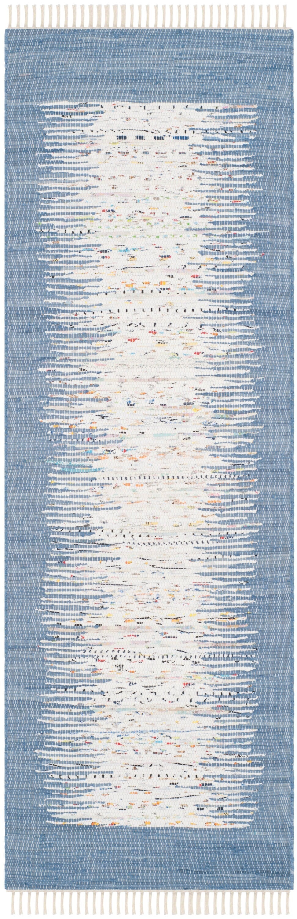 Safavieh Montauk Keeling 2 x 7 Ivory/Dark Blue Indoor Coastal Handcrafted Runner Rug