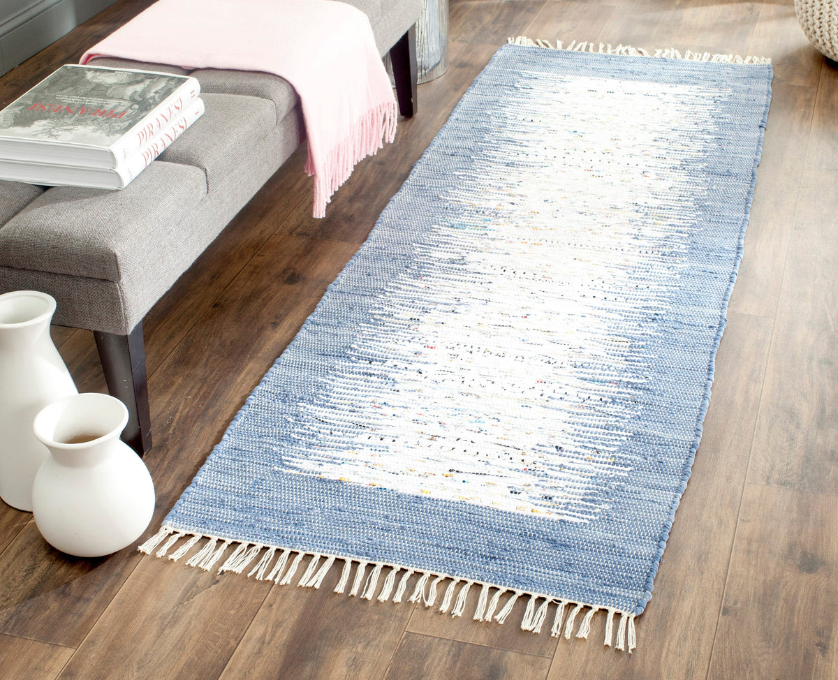 Safavieh Montauk Keeling 2 x 7 Ivory/Dark Blue Indoor Coastal Handcrafted Runner Rug