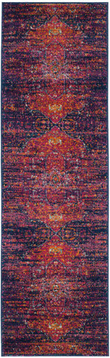 Safavieh Evoke Livia 2 x 9 Blue/Fuchsia Indoor Distressed/Overdyed Vintage Runner