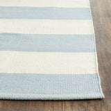 Safavieh Montauk Maslin 2 x 12 Sky Blue/Ivory Indoor Stripe Coastal Handcrafted Runner
