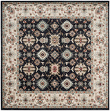 Safavieh Lyndhurst Samadan 7 x 7 Black/Creme Square Indoor Floral/Botanical Oriental Area Rug