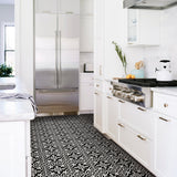 FloorPops Black and White 2.76-mil x 12-in W x 12-in L Water Resistant Peel and Stick Vinyl Tile Flooring