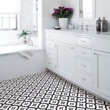 FloorPops Black 12-in x 12-in Water Resistant Peel and Stick Vinyl Tile Flooring, 20-sq ft Carton