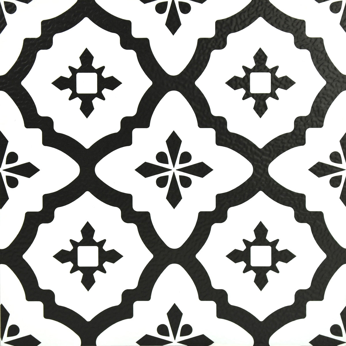 FloorPops Black 12-in x 12-in Water Resistant Peel and Stick Vinyl Tile Flooring, 20-sq ft Carton