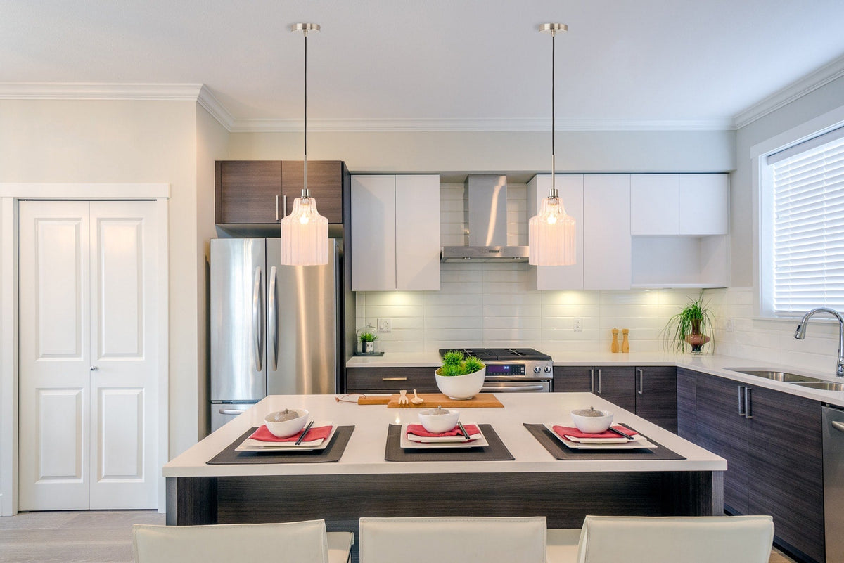 Portfolio Brushed Nickel Transitional Cylinder Pendant Light