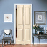Masonite Traditional 24-in x 80-in Cream N Sugar 4-Panel Square Prefinished Molded Composite Bifold Door