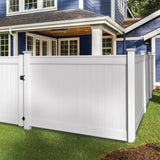 Freedom Emblem 5-ft H x 8-ft W White Privacy Vinyl Flat-top Fence Panel (Unassembled)