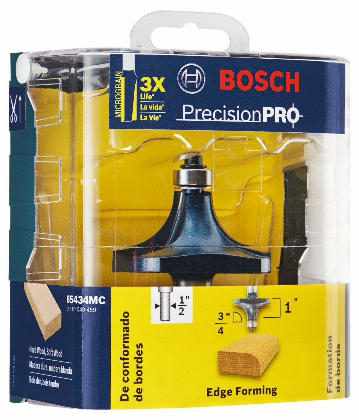 Bosch 3/4-in Carbide-Tipped Roundover Router Bit, 1/2-in Shank