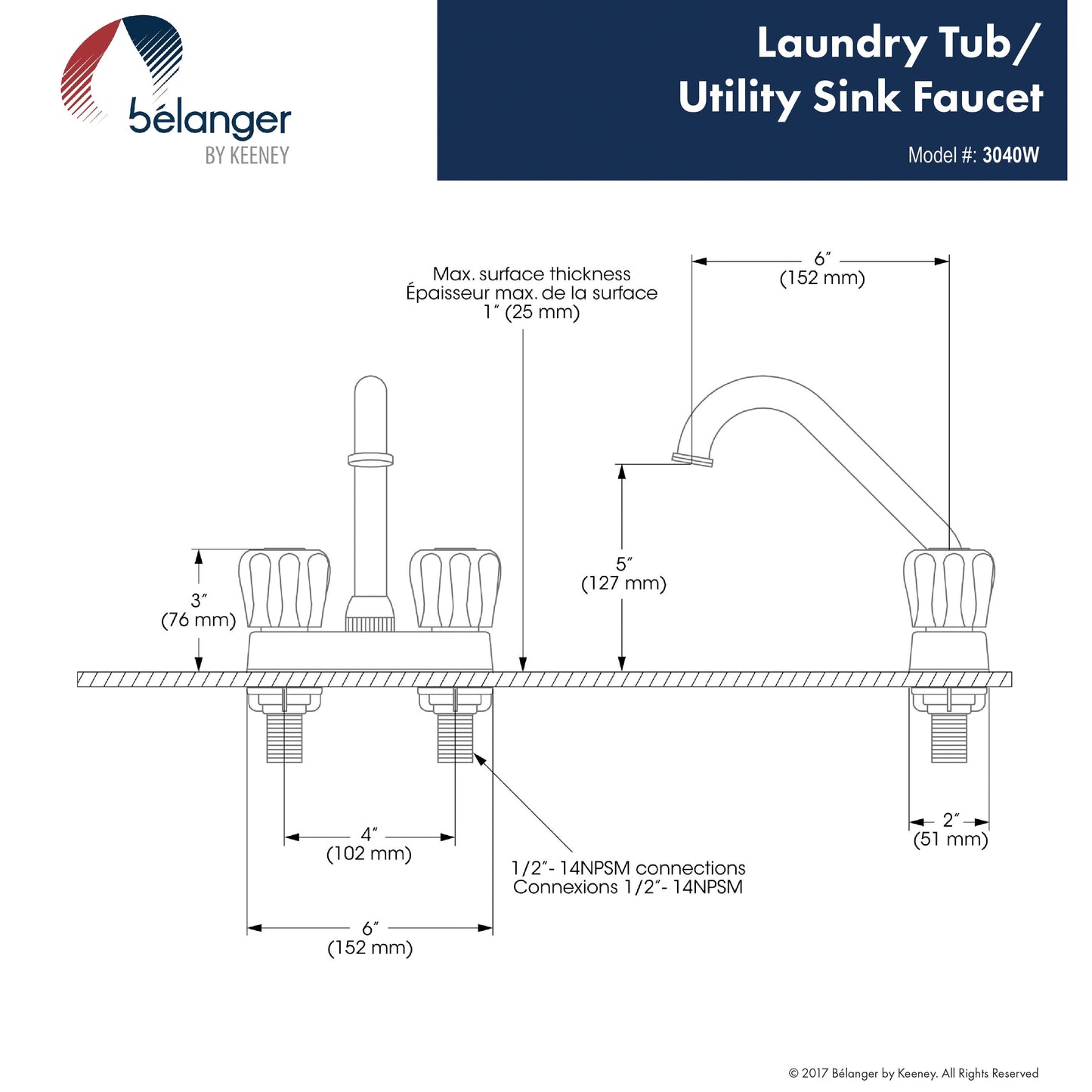 Belanger Polished Chrome 2-Handle Utility Faucet