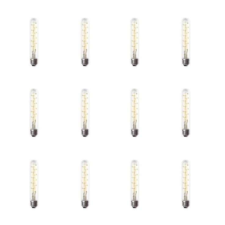 Feit Electric 25-Watt Equivalent T10 Dimmable LED Clear Glass Vintage Edison Large Light Bulb w/ Spiral Filament Warm White (12-Pack)