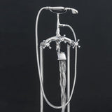 AKDY 40-in Chrome 3-Handle Freestanding Bathtub Faucet with Hand Shower