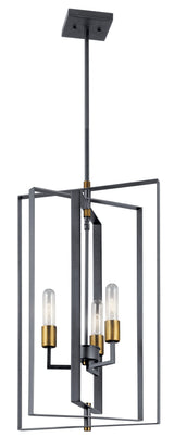 Kichler Taubert 3-Light Black Mid-century Geometric Large Hanging Pendant Light