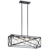 Kichler Moorgate 5-Light Black Farmhouse Cage Chandelier