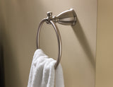 Moen Caldwell 3-Piece Decorative Bathroom Hardware Set, Brushed Nickel – 18-in Towel Bar, Pivoting Toilet Paper Holder, 6.8-in Towel Ring