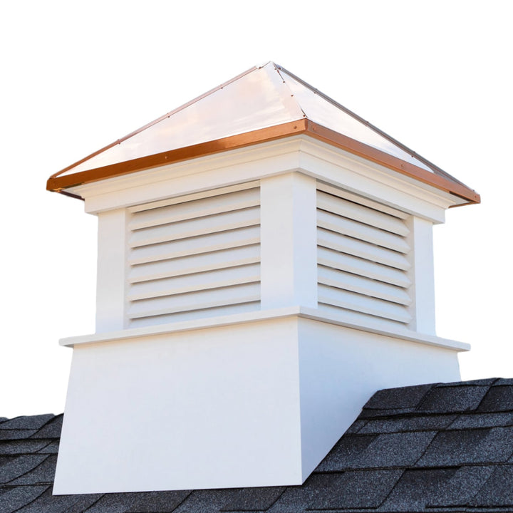 Good Directions Cornwall 22-in x 27-in White Vinyl Cupola with 24-Gauge Copper Hip Roof