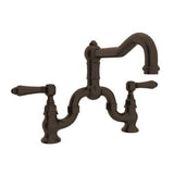 Rohl Country Kitchen Tuscan Brass 2-Handle Deck-Mount Bridge Handle Kitchen Faucet