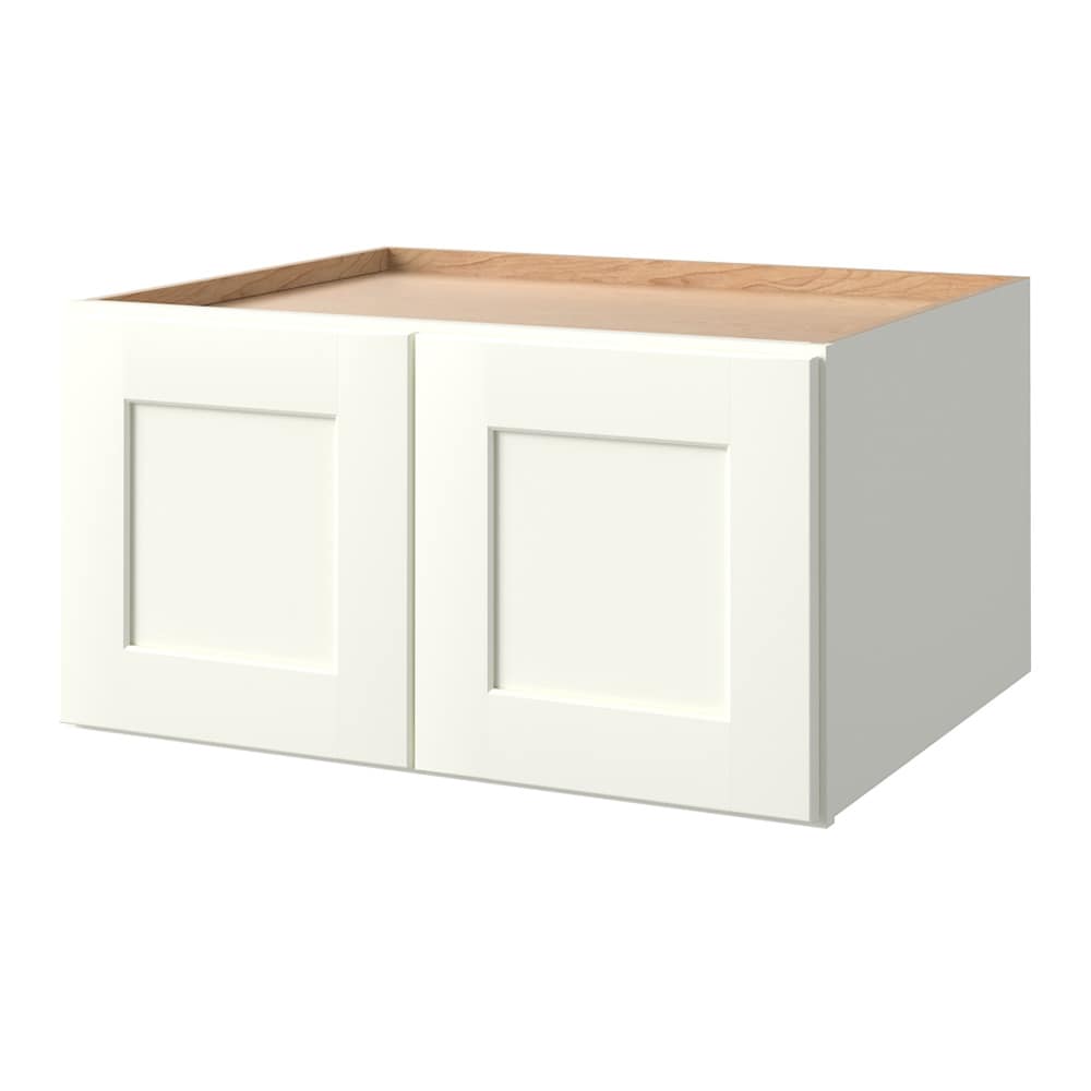 allen + roth Aveley 30-in W x 18.125-in H x 24-in D Linen Wall Fully Assembled Cabinet (Flat Panel Shaker Door Style)