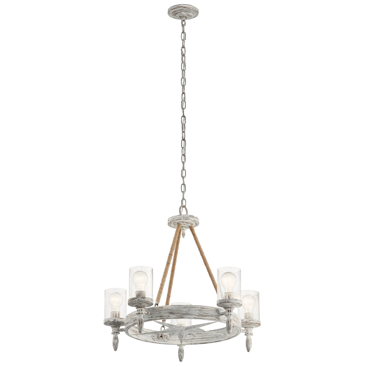 Kichler Minnow 5-Light Distressed White Coastal Chandelier