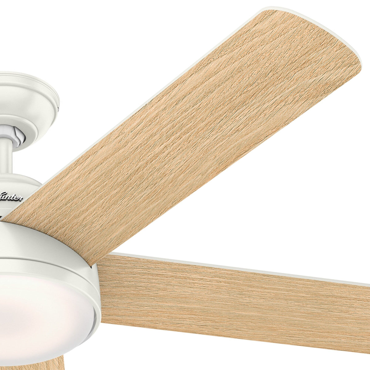 Hunter Romulus 54-in Fresh White Indoor Smart Ceiling Fan with Integrated LED Light and Remote (5-Blade)